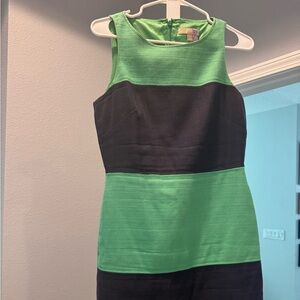 Banana Republic Green and Navy Textured Dress